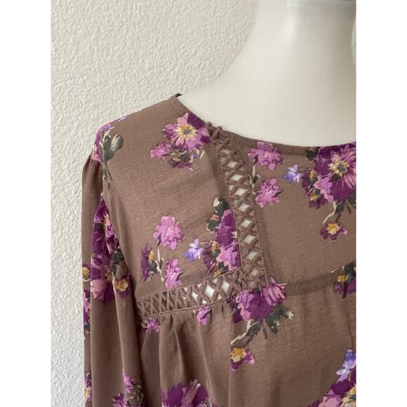 Torrid Top Blouse Multicolor Floral Pullover Semi Sheer - Picture 3 of 12